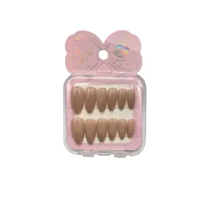 Set 12 Unghii False Decorative, Ușor de Aplicat, pentru Manichiură Elegantă și Nail Art