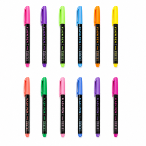 Set 12 Pixuri Colorate Tip Flash Pen, Culori Neon Diverse, Scriere Fluidă, Design Modern, Ideal pentru Școală, Birou și Notițe Creative