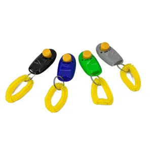 Clicker Dresaj Câini cu Bandă Spiralată – Antrenament Comportamental, Ușor de Utilizat, Disponibil în Culorile Negru, Albastru, Verde, Gri