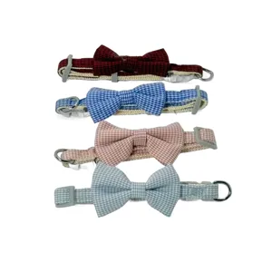 Zgarda Reglabilă pentru Pisici, Lățime 1 cm – Fundiță Decorativă, Cataramă de Siguranță, Disponibilă în Mai Multe Culori