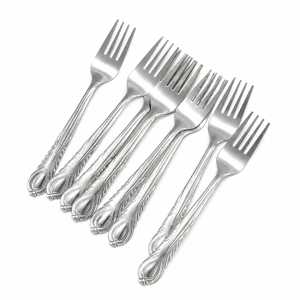 Set 12 Furculite din Inox – Model Decorativ Clasic, Ideal pentru Mese Zilnice sau Ocazii Speciale