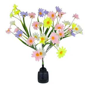 Set 2 Lămpi Solare de Gazon cu Flori Multicolore 71 cm, LED Decorativ pentru Grădină și Exterior