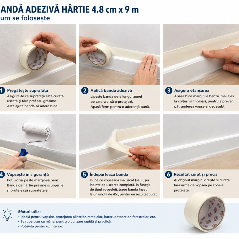 Bandă Adezivă din Hârtie 4.8 cm x 9 m 