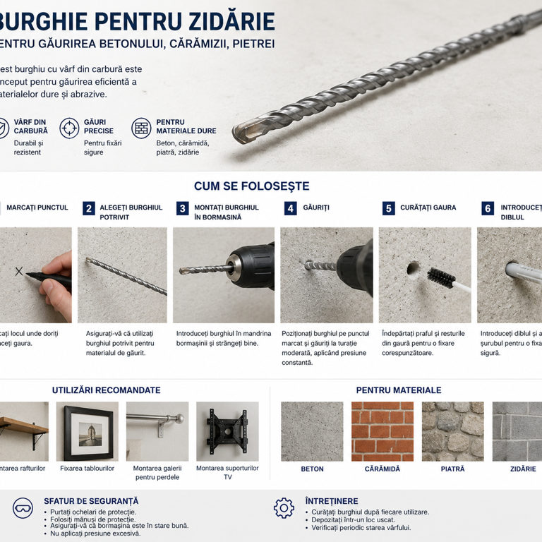 BURGHIU PENTRU BETON SDS PLUS 16×400 MM