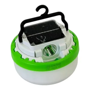 Lampă de urgență solară LED 40W, DC 5V cu panou solar și agățătoare – iluminare portabilă pentru interior