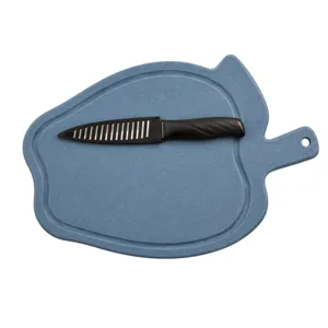 Tocător de Bucătărie din Plastic, Diferite Forme, cu Cuțit Inclus, 34 x 25 cm, pentru Tăierea și Pregătirea Alimentelor