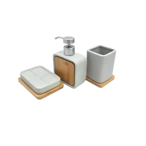 Set 3 Accesorii Baie – Dozator Săpun Lichid, Pahar pentru Periuțe și Suport pentru Săpun, Design Modern pentru Baie