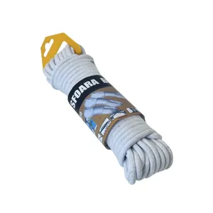 Sfoară Împletită 8 mm, 10 m, Rezistentă și Flexibilă, Din Material Textil, Ideală pentru Uz Casnic, Decor, Prindere și Organizare, Culoare Alb