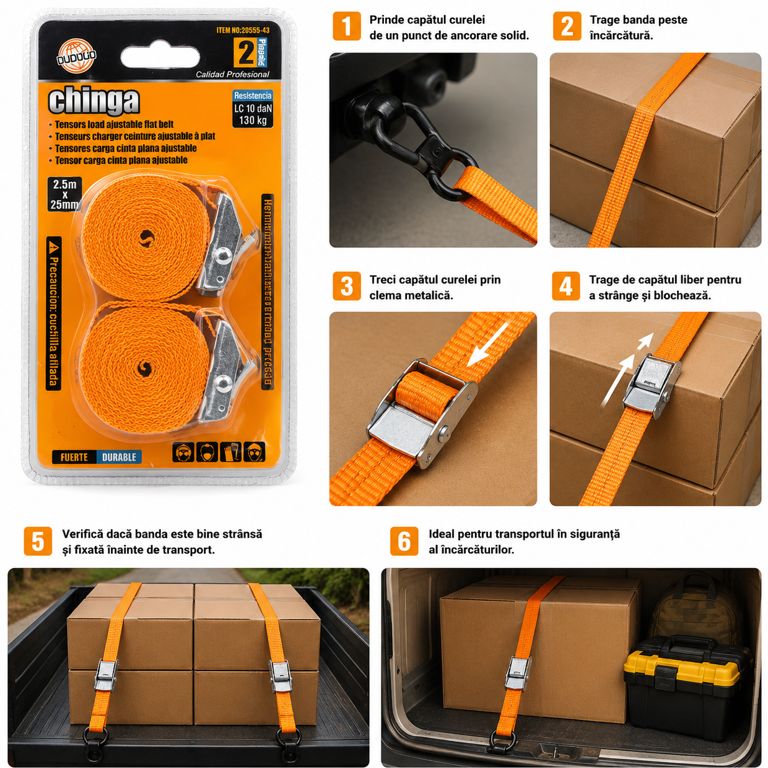 SET 2 CHINGI DE FIXARE CU CLICHET 2.5M × 25MM