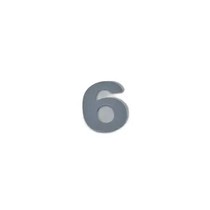 Număr Metalic Autoadeziv DUOGUO – Cifră 6, 80 mm, Oțel Inoxidabil, Pentru Exterior și Interior, Montaj Rapid Fără Găurire