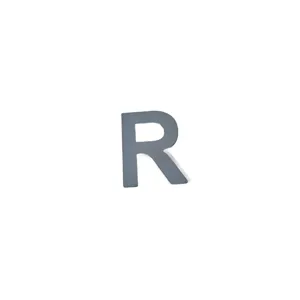 Literă Metalică Autoadezivă DUOGUO – R, 80 mm, Oțel Inoxidabil Periat, Aplicare Ușoară