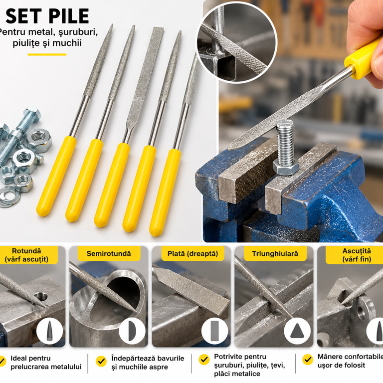Set Pile pentru Lemn, Metal și Plastic – Diverse Dimensiuni