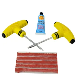 Kit Reparare Anvelope Auto – Set Complet cu Instrumente + Patch-uri + Adeziv | Repară Rapid Fără Demontare