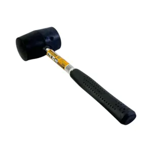 Ciocan din cauciuc cu cap pătrat lat, 500 g, mâner metalic antiderapant