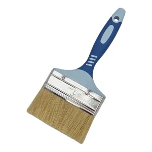 Pensulă Lată pentru Zugrăvit 4 Inch cu Mâner Ergonomic pentru Vopsele, Lacuri și Grund