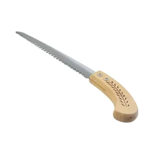 Fierăstrău manual pentru grădină 210 mm, lamă din oțel cu dinți 7-8 TPI, mâner ergonomic din lemn
