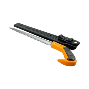 Fierăstrău manual pentru grădină 10.8 inch (aprox. 27 cm), lamă din oțel cu dinți pentru tăiere rapidă, mâner ergonomic cu protecție și husă inclusă