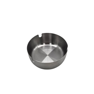 Scrumieră Rotundă din Inox, cu Suporturi pentru Țigări, Design Modern, Rezistentă și Ușor de Curățat, 8 x 3 cm, Argintiu