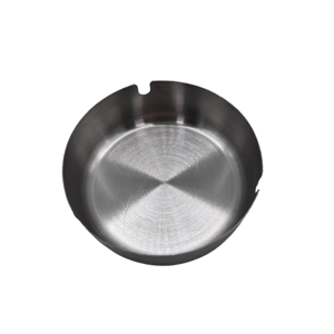 Scrumieră Rotundă din Inox, cu Suporturi pentru Țigări, Design Modern, Rezistentă și Ușor de Curățat, 10 x 3 cm, Argintiu
