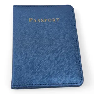 Husă pentru Pașaport Albastru Texturat – Protecție Elegantă și Durabilă pentru Călătorii și Documente