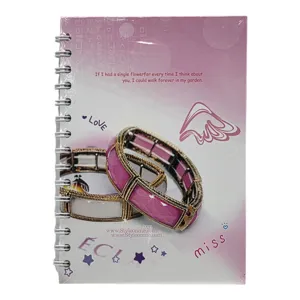 NOTEBOOK A5 CU 100 FILE, COPERTĂ DECORATIVĂ CU DESIGN BIJUTERII, SPIRĂ LATERALĂ, PENTRU NOTIȚE ȘI ȘCOALĂ
