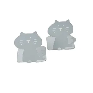 Set 2 Suporturi Metalice Pisica pentru Carti – Alb Mat, Design Decorativ si Functional pentru Birou sau Biblioteca