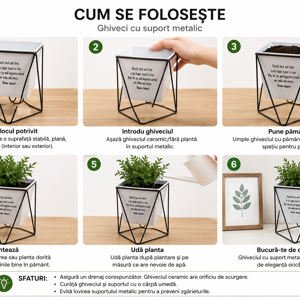 Vas Decorativ pentru Flori și Plante, Ghiveci Elegant pentru Interior și Exterior