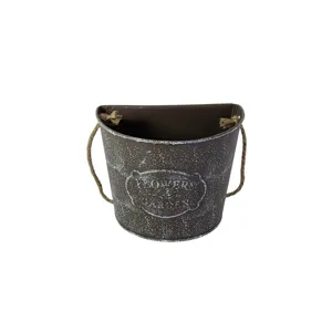 Vas pentru Flori de Perete din Metal cu Mânere Decorative și Design Rustic Vintage