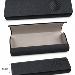Toc pentru Ochelari de Vedere și de Soare, Husă de Protecție cu Închidere, Design Compact și Elegant, Negru