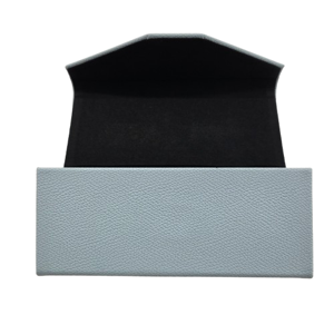 Toc pentru Ochelari de Vedere și de Soare, Husă de Protecție Pliabilă, 16 x 6 x 3,5 cm, Design Elegant cu Textură Tip Piele, Gri-Albăstrui