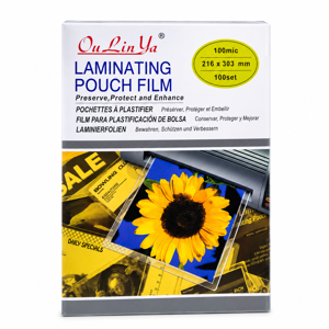 SET 100 FOLII PLASTIC A4 216 × 303 MM PENTRU LAMINARE ȘI PROTECȚIA DOCUMENTELOR