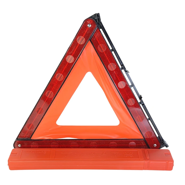 Triunghi semnalizator auto reflectorizant pliabil, accesoriu siguranta rutiera