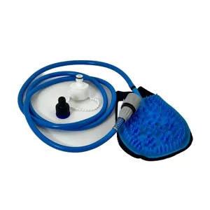 Kit Spălare pentru Câini, Perie de Mână din Silicon cu Furtun Integrat, Conectare Rapidă și Curățare Eficientă