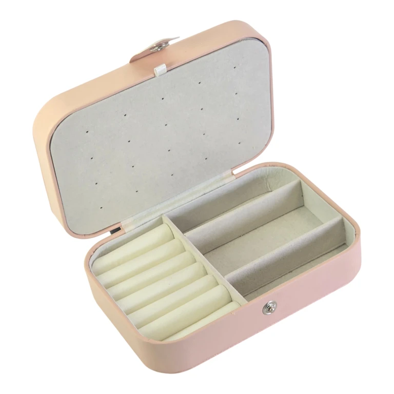 Cutie Bijuterii Portabila cu Inchidere Capse, Organizator Accesorii Elegant