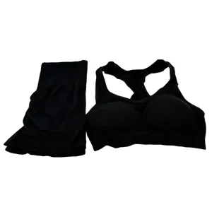 Set Fitness Damă Negru – Bustieră Sport și Colanți, Confort și Susținere pentru Antrenamente