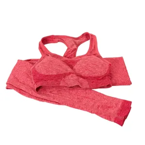 Set Fitness Damă Roz – Bustieră Sport și Colanți, Confort și Libertate de Mișcare
