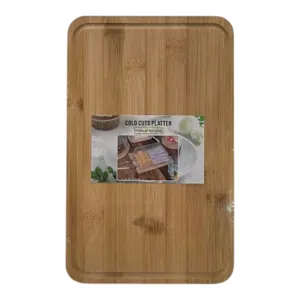 Platou de Servire din Bambus cu Capac, 29,5 x 18,5 cm, pentru Aperitive, Brânzeturi și Gustări