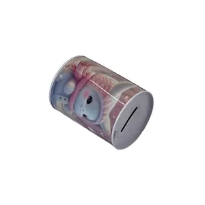Pușculiță Metalică cu Capac – Design Jucăuș pentru Copii, Diverse Tematici Colorate