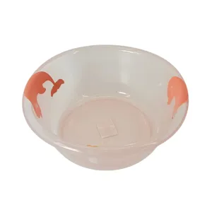 Bol din Plastic Transparent cu Design Delfini Rosii – Rezistent si Usor, Ideal pentru Servire sau Depozitare, Practic si Ergonomic