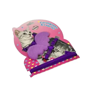 Ham și Lesă pentru Pisici – Set Ajustabil, 1 cm, Design cu Aripi Decorative, Disponibil în Mai Multe Culori