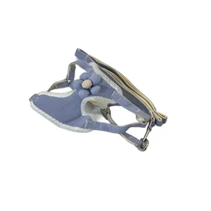 Ham și Lesă pentru Pisici sau Câini de Talie Mică – Set Ajustabil, Design Cu Flori Decorative, Disponibil în Mai Multe Culori