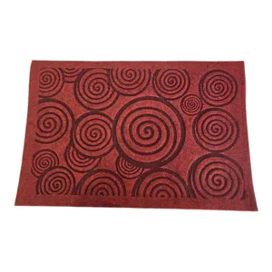 Covoraș de intrare 35x58 cm, preș decorativ antiderapant pentru ușă cu model spirală multicoloră