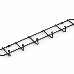 Cuier metalic de perete cu 6 cârlige, suport organizare haine și accesorii, montaj pe perete, design compact pentru hol, baie sau birou