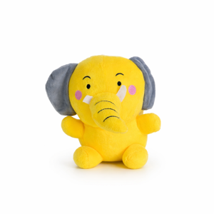Elefant pluș 18 cm, jucărie moale pentru copii, design colorat cu urechi gri și detalii brodate