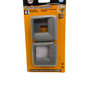 Set 4 Protecții pentru Colțuri de Mobilier, Material Moale, Culoare Gri, Protecție Antilovire pentru Copii, Montare Ușoară și Siguranță în Casă
