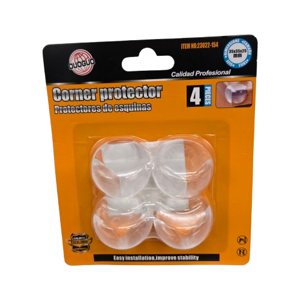 Set 4 Protecții pentru Colțuri de Mobilier, 35 x 35 x 25 mm, Material Transparent, Model Rotunjit, Protecție Antilovire pentru Copii, Montare Ușoară