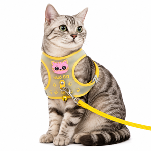 Set Ham cu Lesă pentru Pisici H8656, Mărime S, Vestă Reglabilă HALO CAT cu Clopoțel și Prindere Sigură 