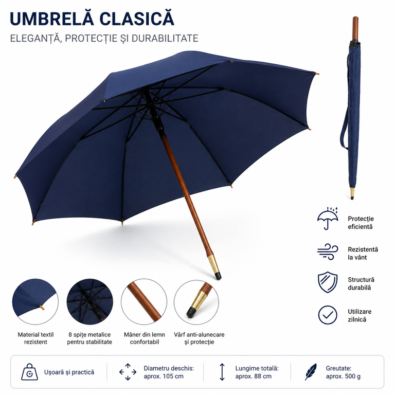 UMBRELĂ PLIABILĂ CU HUSĂ