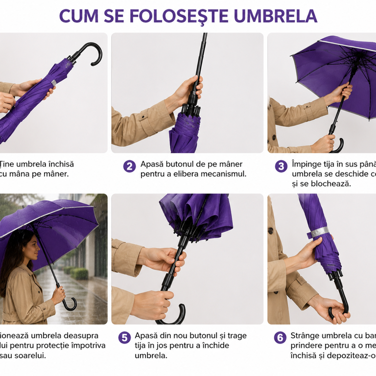 UMBRELĂ AUTOMATĂ CU BANDĂ REFLECTORIZANTĂ