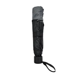 Umbrelă de Ploaie Pliabilă, cu Strat Negru Protector, 8 Spițe de 55 cm, Model cu Litere, Gri
